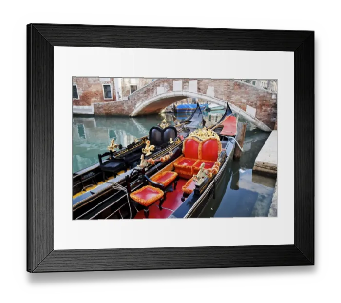 Framed Print : Gondolas in a canal Framed Print : Gondolas in a canal