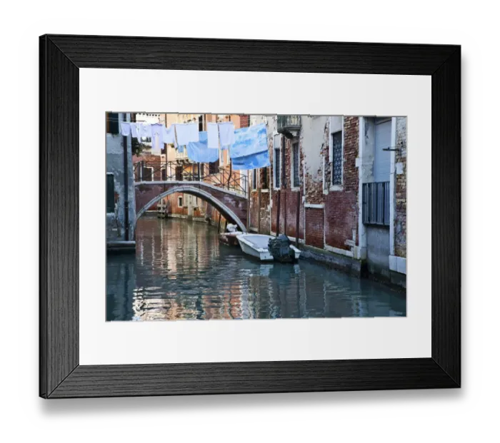 Framed Print : Buildings reflected in the tranquil canal water Framed Print : Buildings reflected in the tranquil canal water
