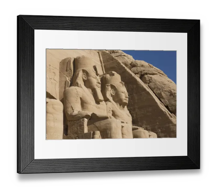 Framed Print : Colossi of Ramses II, Sun Temple, Abu Simbel Temples