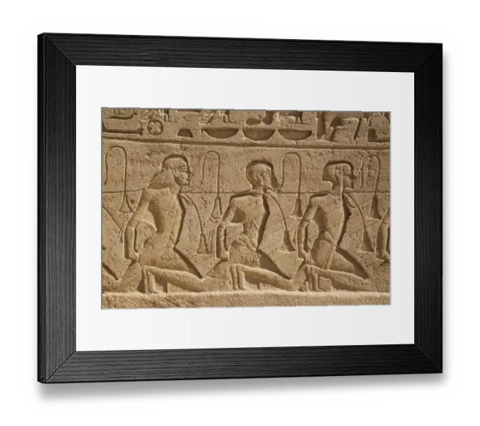 Framed Print : Relief depicting a row of captives, Sun Temple, Abu Simbel Temples Framed Print : Relief depicting a row of captives, Sun Temple, Abu Simbel Temples