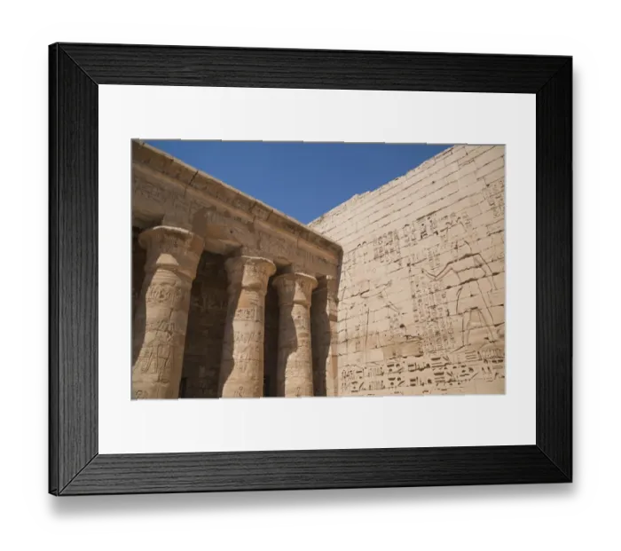 Framed Print : Columns of the Second Court, Medinet Habu (Mortuary Temple of Ramses III), West Bank