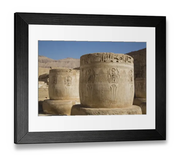 Framed Print : Columns in Hypostyle Hall, Medinet Habu (Mortuary Temple of Ramses III), West Bank