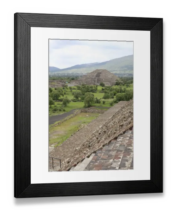 Framed Print : Moon Pyramid by mountain against sky