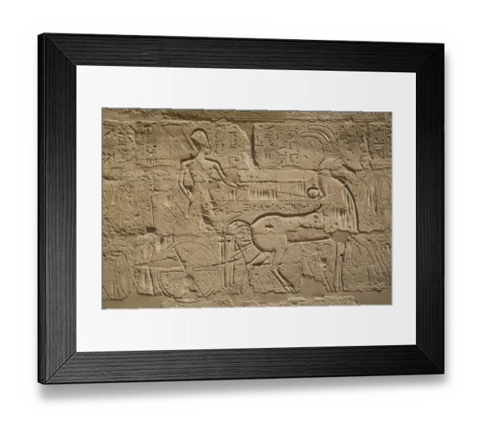 Framed Print : Pharaoh Tuthmose III on a chariot, Karnak Temple Complex Framed Print : Pharaoh Tuthmose III on a chariot, Karnak Temple Complex
