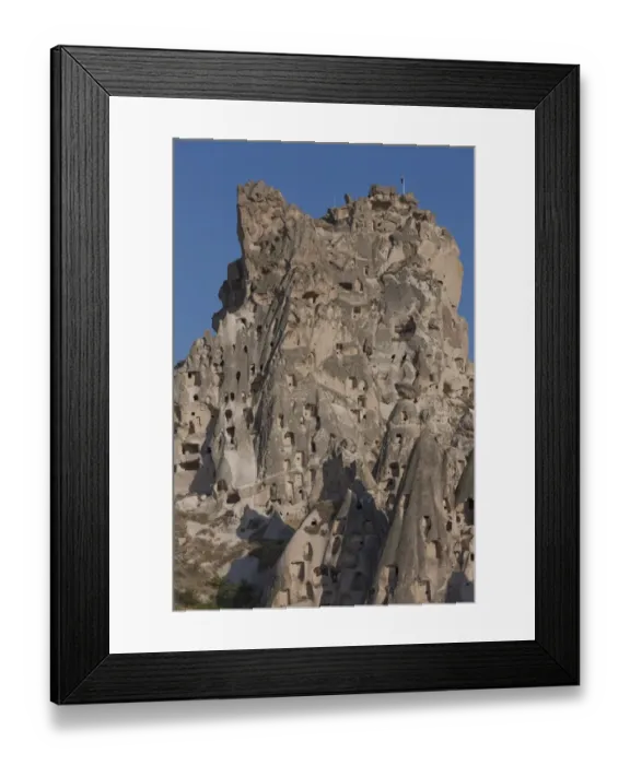 Framed Print : Patterns on rock formation against clear blue sky