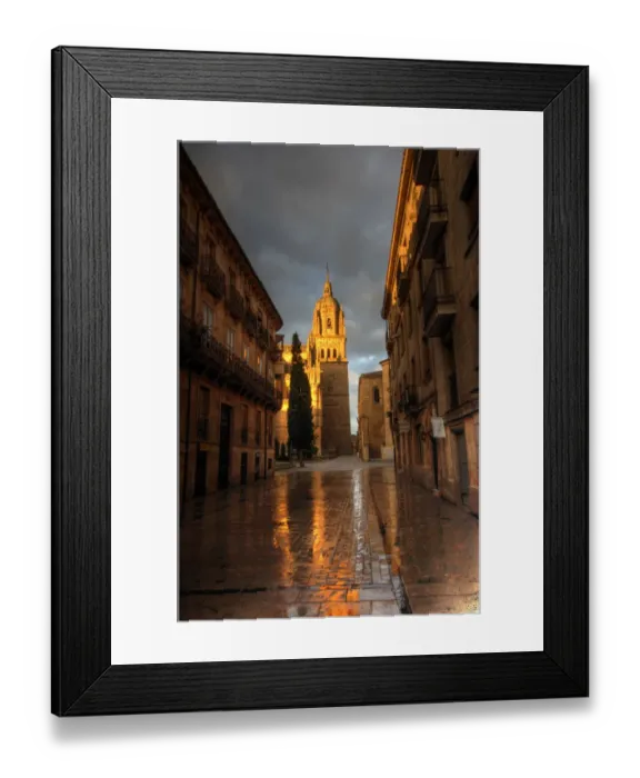 Framed Print : Salamanca Cathedral and Rua Mayor Street sunrise Framed Print : Salamanca Cathedral and Rua Mayor Street sunrise