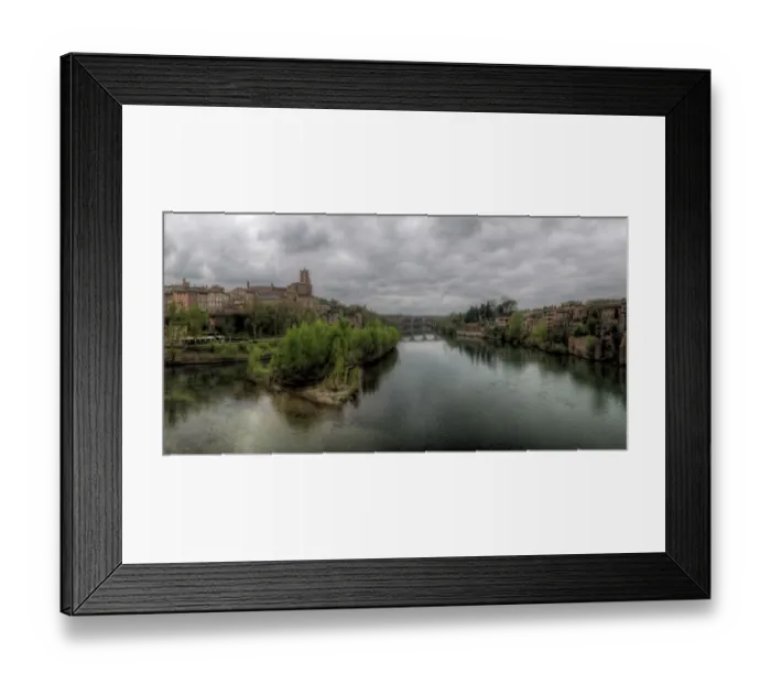 Framed Print : Albi old town cathedral and bridge on river Tarn Framed Print : Albi old town cathedral and bridge on river Tarn