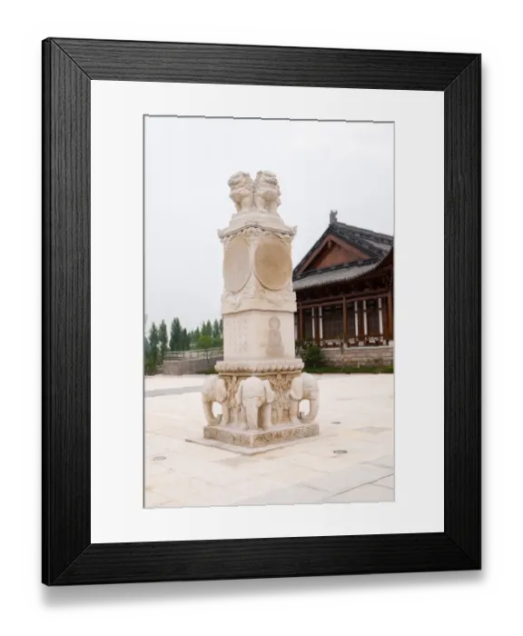 Framed Print : Entrance to rock carvings, Baodingshan, China Framed Print : Entrance to rock carvings, Baodingshan, China
