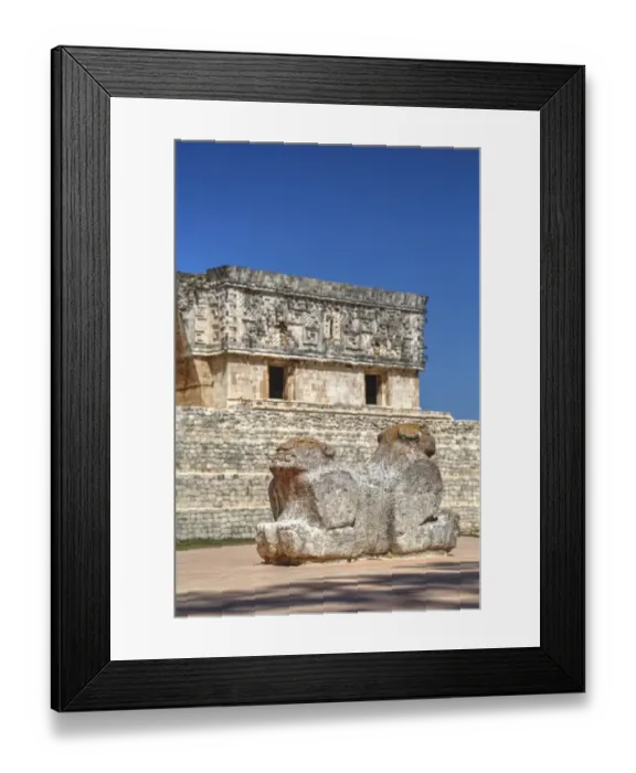 Framed Print : Double-headed Jaguar and Palace of the Governor, Uxmal Framed Print : Double-headed Jaguar and Palace of the Governor, Uxmal