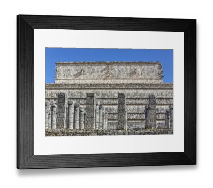 Framed Print : Columns adorned with carved animal deities, Group of a Thousand Columns, Chichen Itza Framed Print : Columns adorned with carved animal deities, Group of a Thousand Columns, Chichen Itza