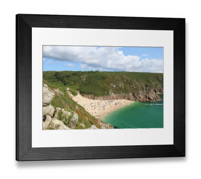 Framed Print : Summertime at Porthcurno Beach Framed Print : Summertime at Porthcurno Beach