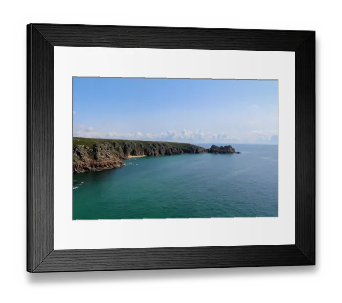 Framed Print : Cliffs on the Porthcurno coastline
