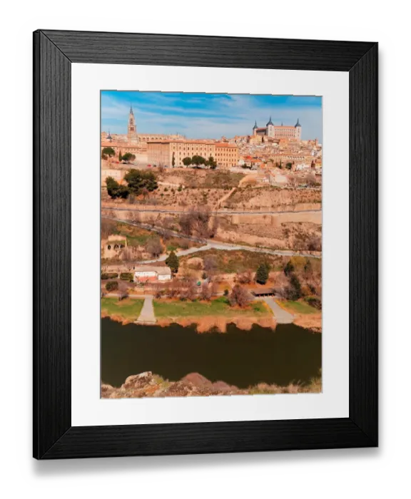 Framed Print : Toledo, River Tagus and landscape Framed Print : Toledo, River Tagus and landscape