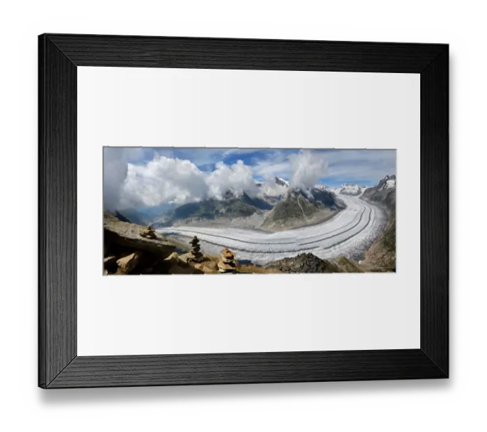 Framed Print : Panorama of the Aletsch Glacier Framed Print : Panorama of the Aletsch Glacier
