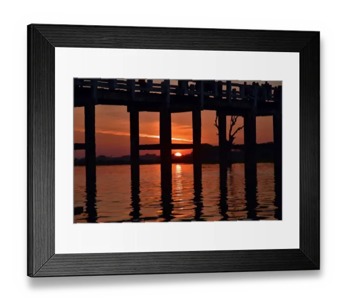 Framed Print : reflection sky on u bein bridge sunset asia Framed Print : reflection sky on u bein bridge sunset asia