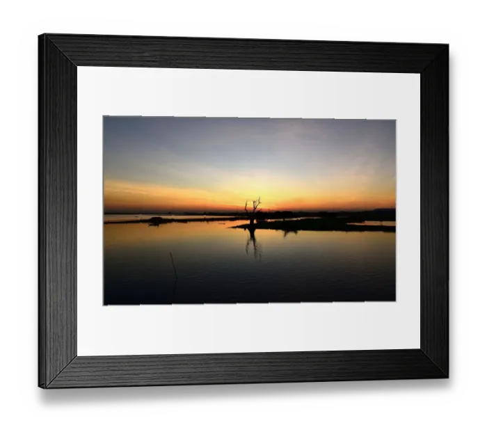 Framed Print : Myanmar landscape with reflection sky sunset