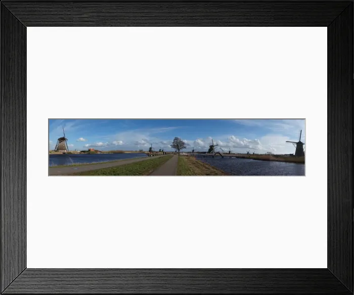 Framed Print : Panoramic view on Kinderdijk, the Netherlands Framed Print : Panoramic view on Kinderdijk, the Netherlands