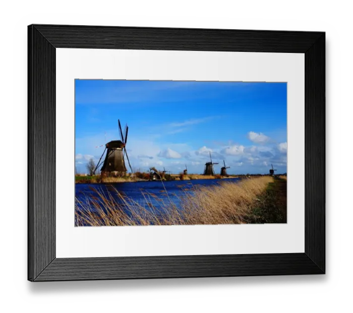 Framed Print : Overwaard Wind Mills, kinderdijk, the Netherlands