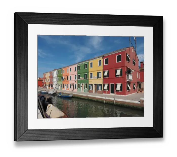 Framed Print : Colourful houses near canal Burano Framed Print : Colourful houses near canal Burano