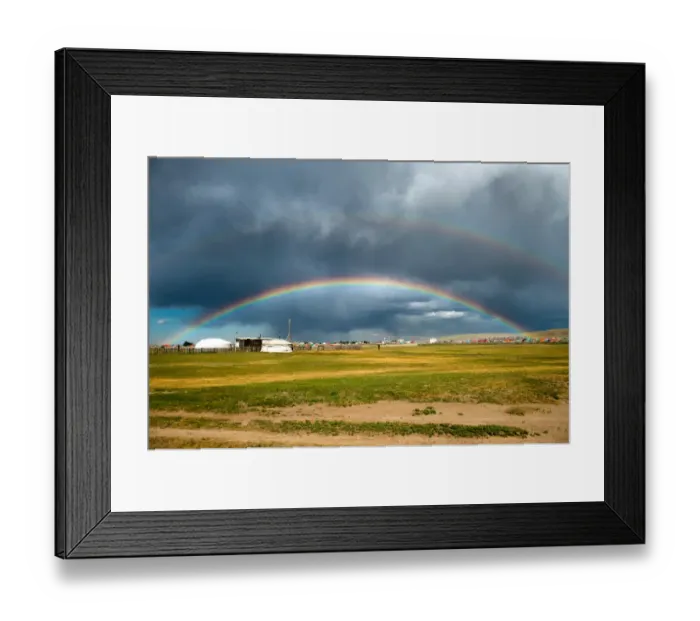 Framed Print : Rainbow at Karakorum of A-vAorkhangai Province Mongolia Framed Print : Rainbow at Karakorum of A-vAorkhangai Province Mongolia