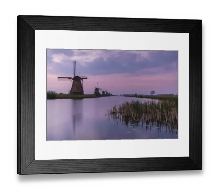 Framed Print : Sunrise on windmills Kinderdijk Holland Framed Print : Sunrise on windmills Kinderdijk Holland