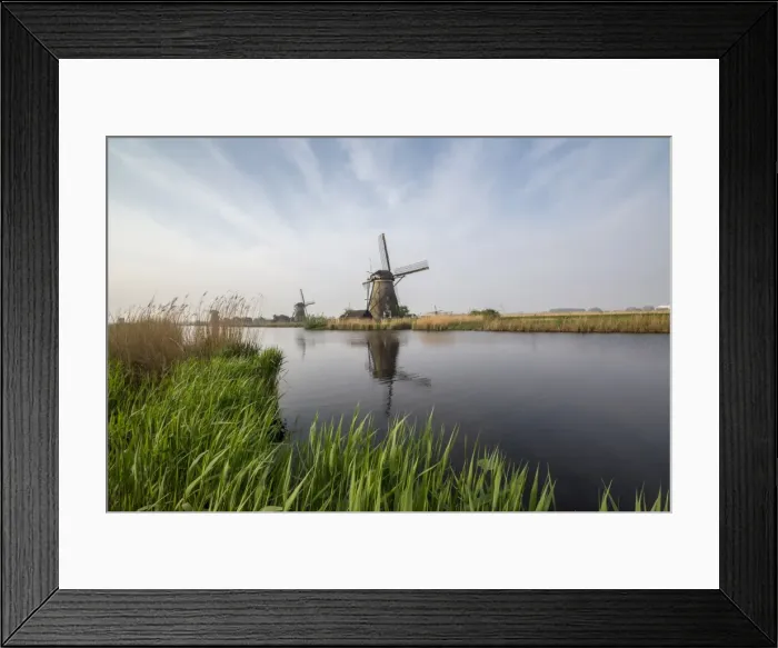 Framed Print : Windmill reflected in the canal Holland Framed Print : Windmill reflected in the canal Holland