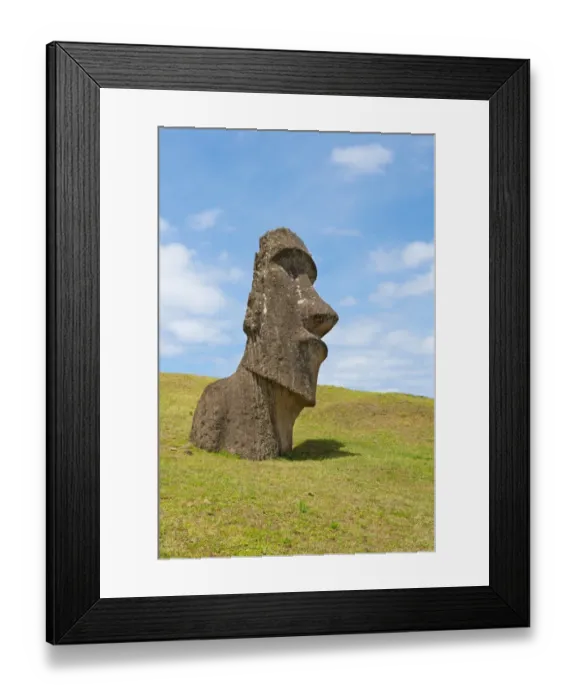 Framed Print : Big moai portrait in a sunny day w / blue sky Framed Print : Big moai portrait in a sunny day w / blue sky