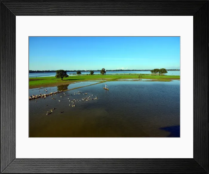 Framed Print : Landscape Taungthaman lake Framed Print : Landscape Taungthaman lake