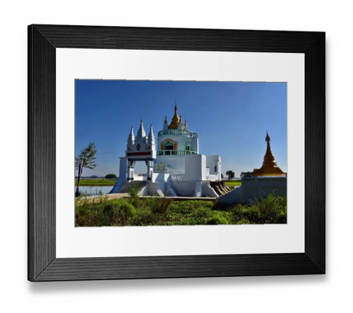 Framed Print : Shwe Modeptaw Pagoda at the U Bein bridge, Amarapura, Myanmar Framed Print : Shwe Modeptaw Pagoda at the U Bein bridge, Amarapura, Myanmar