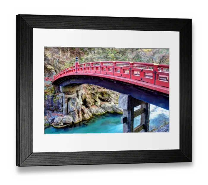 Framed Print : Sacred Shinkyo Red Bridge in Nikko, Japan