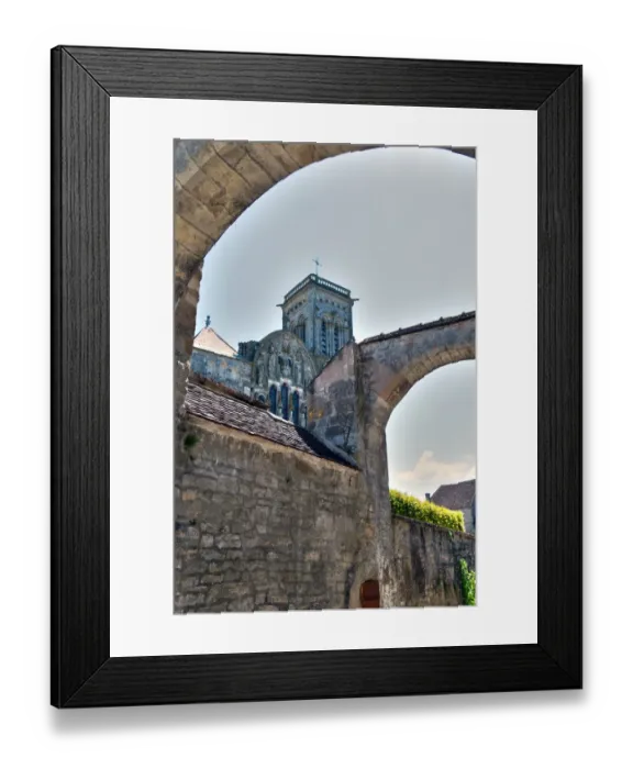 Framed Print : Old town of VA zelay Abbey at old town of VA zelay at Yonne department in France