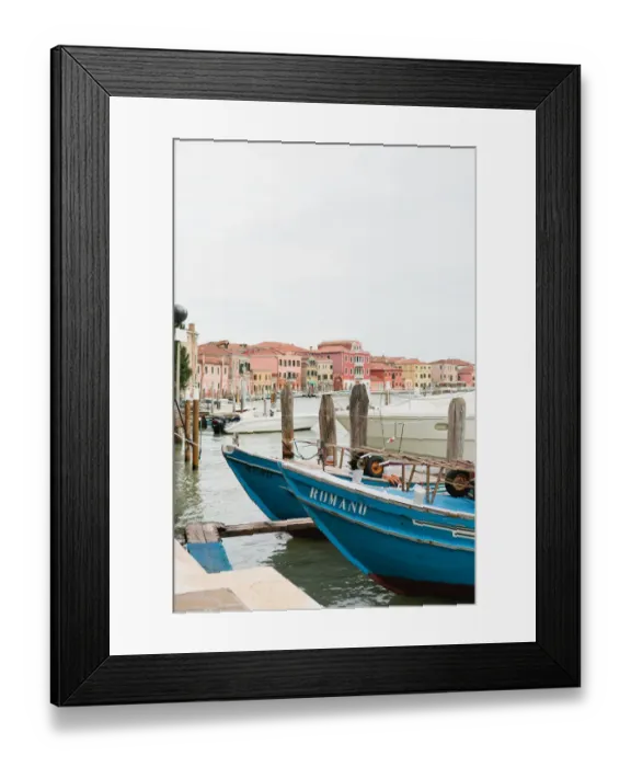 Framed Print : Fishing boats, moored up on the island of Murano, Italy Framed Print : Fishing boats, moored up on the island of Murano, Italy