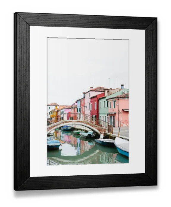 Framed Print : Brightly painted homes on the island of Burano Venice, Italy Framed Print : Brightly painted homes on the island of Burano Venice, Italy