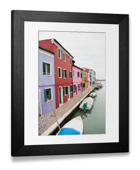 Framed Print : Fishermans cottages, Burano Venice, Italy