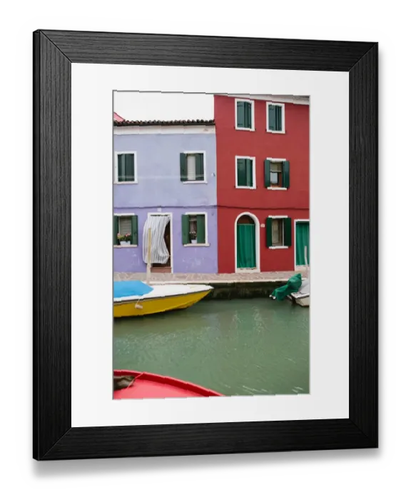 Framed Print : Brightly painted homes on the island of Burano Venice, Italy Framed Print : Brightly painted homes on the island of Burano Venice, Italy