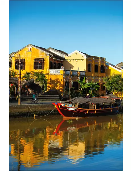 Sunny Hoi An Ancient Town riverside, Vietnam