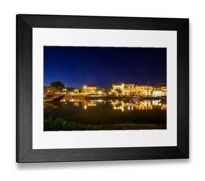 Framed Print : Hoi An riverside in the evening, Vietnam