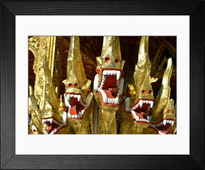 Framed Print : head of nagas luang prabang Framed Print : head of nagas luang prabang