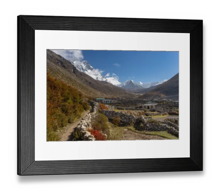 Framed Print : Trekking trail at Dingboche village, Everest region Framed Print : Trekking trail at Dingboche village, Everest region