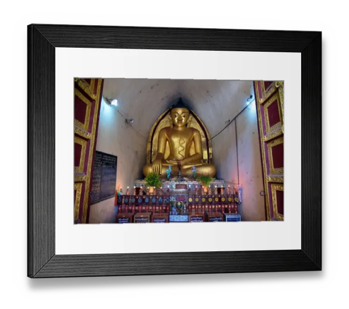 Framed Print : Gold buddha at Mahabodhi Temple Bagan Unesco Myanmar Framed Print : Gold buddha at Mahabodhi Temple Bagan Unesco Myanmar