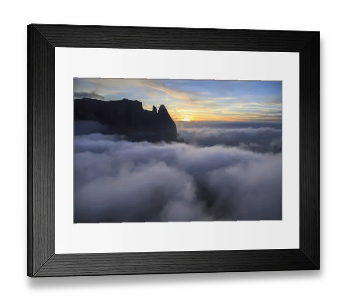 Framed Print : Santner peak at sunset Siusi Alp Italy Framed Print : Santner peak at sunset Siusi Alp Italy