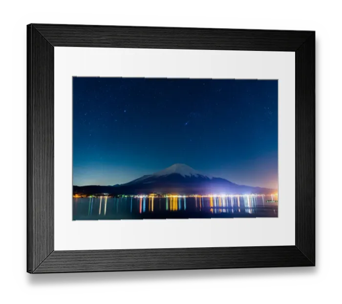 Framed Print : Mt. Fuji. Night view from lake Yamanakako. Yamanashi, Japan Framed Print : Mt. Fuji. Night view from lake Yamanakako. Yamanashi, Japan