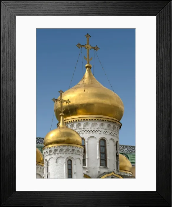 Framed Print : Golden onion domes of Assumption Cathedral in Kremlin, Moscow, Russia Framed Print : Golden onion domes of Assumption Cathedral in Kremlin, Moscow, Russia