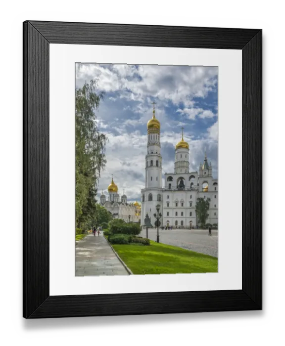 Framed Print : Ivan the Great bell Tower and Cathedral in the garden of Moscow Kremlin, Russia Framed Print : Ivan the Great bell Tower and Cathedral in the garden of Moscow Kremlin, Russia