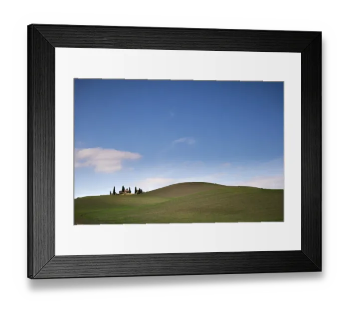 Framed Print : A house with cypress trees amoung landscape of Val d Orcia Framed Print : A house with cypress trees amoung landscape of Val d Orcia