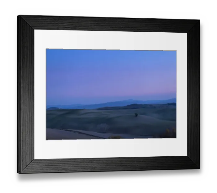 Framed Print : Rolling hill landscape of Val d Orcia after sunset Framed Print : Rolling hill landscape of Val d Orcia after sunset