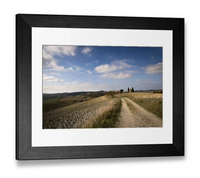 Framed Print : A road leading to vitaleta chapel in the landscape of Val d Orcia Framed Print : A road leading to vitaleta chapel in the landscape of Val d Orcia
