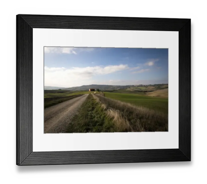 Framed Print : A farm house at the end of dirt road among landscape of Val d Orcia Framed Print : A farm house at the end of dirt road among landscape of Val d Orcia