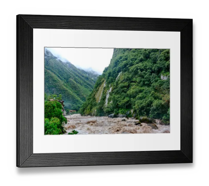 Framed Print : View of Urubamba river, in Aguas Calientes, near Machu Picchi, Peru Framed Print : View of Urubamba river, in Aguas Calientes, near Machu Picchi, Peru