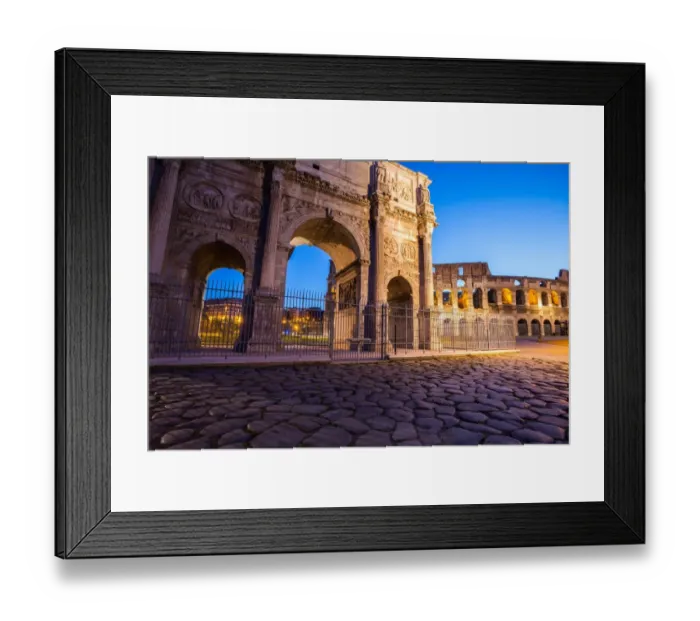Framed Print : The Arch of Constantine and Colosseum at sunrise in Rome, Italy Framed Print : The Arch of Constantine and Colosseum at sunrise in Rome, Italy